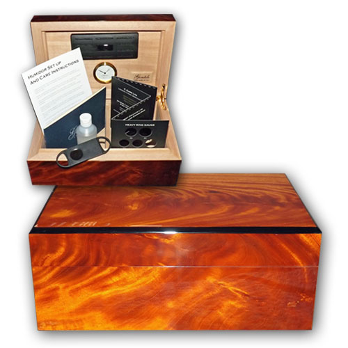 Gentili Classic Mahogany Humidor - 35 Cigar Capacity