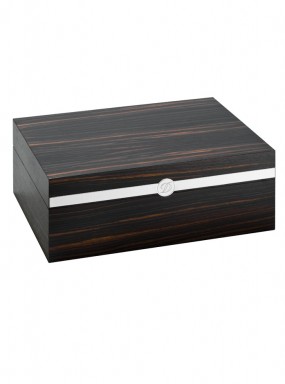 ST Dupont Humidor - Ebony Wood and Palladium - 75 Cigar Capacity