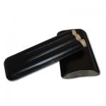 Plain Leather cigar case - three churchill (BLACK)