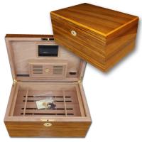 Daniel Marshall Zebrawood Humidor with Tray - 150 Cigar Capacity