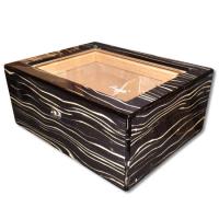 Angelo Glass Top Stripe Humidor - 50 Cigars Capacity