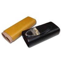 Black And Yellow Cigar Case - 64 Ring Gauge with Cutter