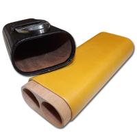 Black And Yellow Cigar Case - 64 Ring Gauge with Cutter