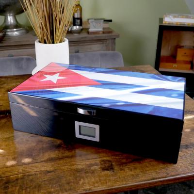 Cuban Flag Humidor - 30-40 Cigar Capacity