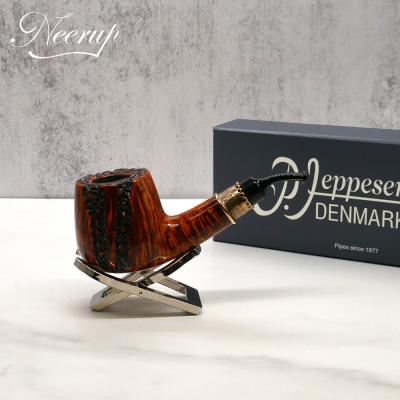 P Jeppesen Boutique gr 3 Smooth 9mm Bent Malachite Fishtail Pipe (NEER230)