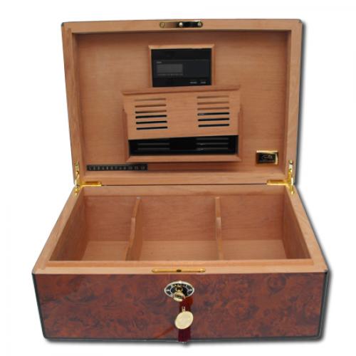 Daniel Marshall Large Burl Humidor - 125 Cigar Capacity