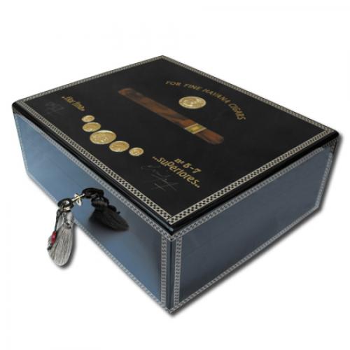 Elie Bleu Medals Black Tinted Sycamore Humidor - 75 Cigar Capacity