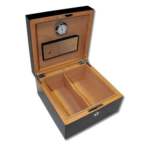 Elie Bleu Humidor - Â Che Â Black Sycamore  -  75 Cigar Capacity