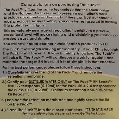 The Puck 70% Humidity System - 50 cigars capacity