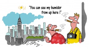 New York Cigar Humidor Cartoon