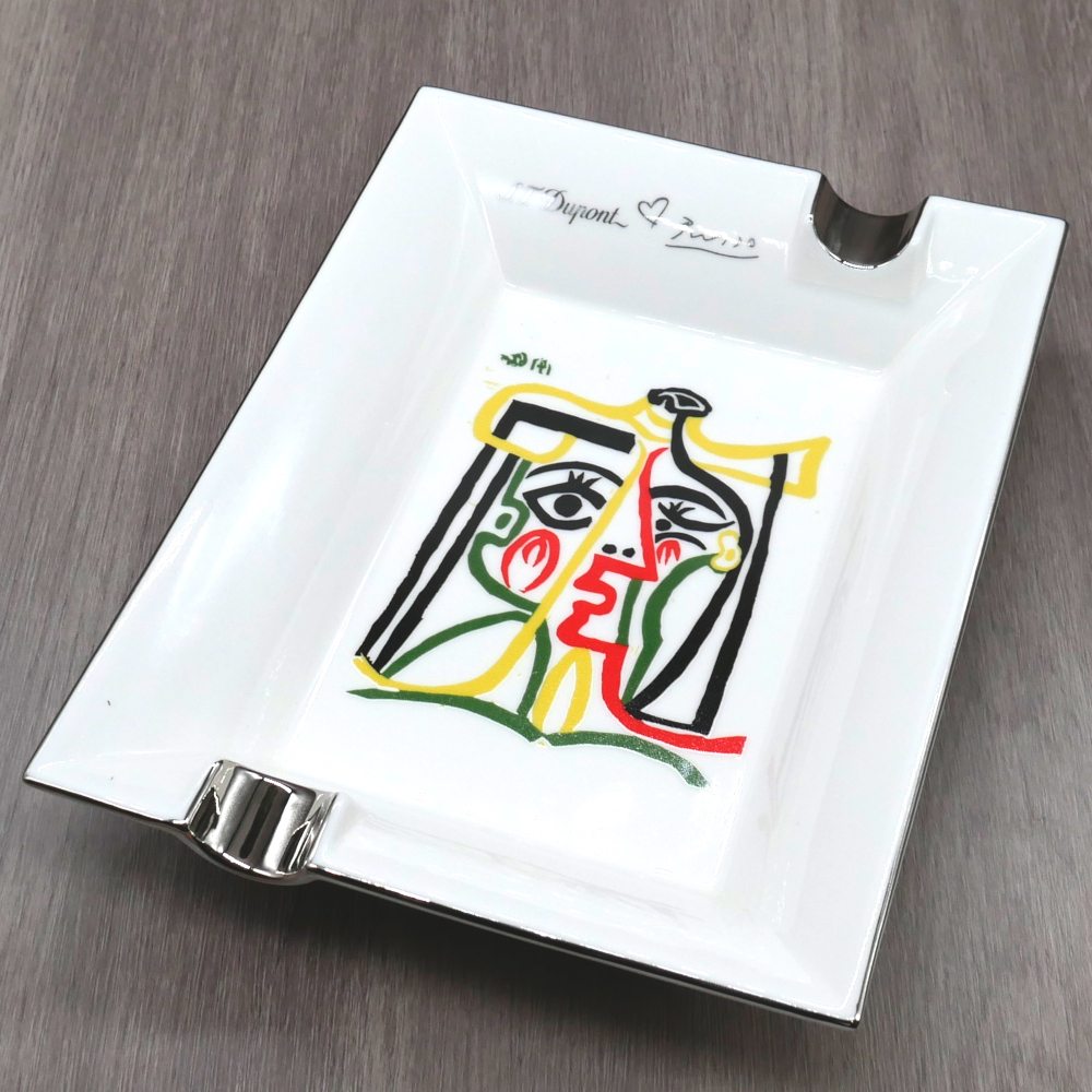 Porte-clés S.T. Dupont 'Picasso Edition' - Métal Et Cuir Blanc, Dimensions 4x6x1 Cm, Neuf Avec étiquettes