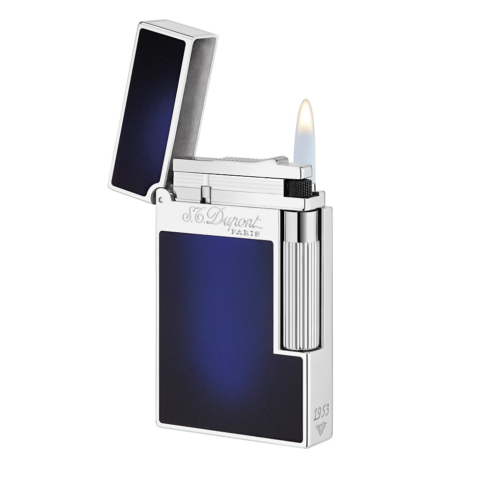 ST Dupont Lighter Ligne 2 Atelier Sunburst Blue Natural Lacquer