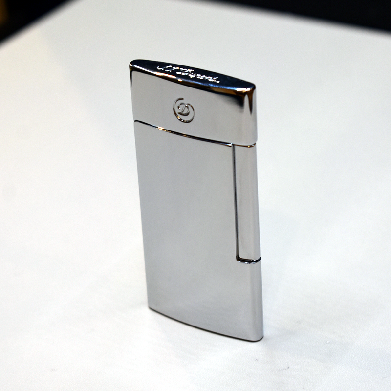 ST Dupont E Slim Cigarette Lighter Blue & Chrome