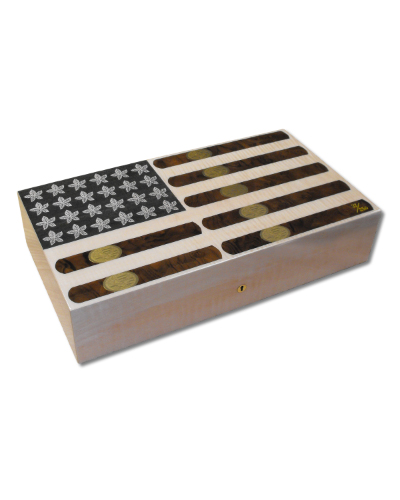 Elie Bleu Humidor - Stars & Stripes No. 37 - 110 Cigar Capacity