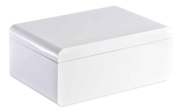 Adorini Carrara Deluxe High Gloss White Cigar Humidor - Large - 150 Capacity