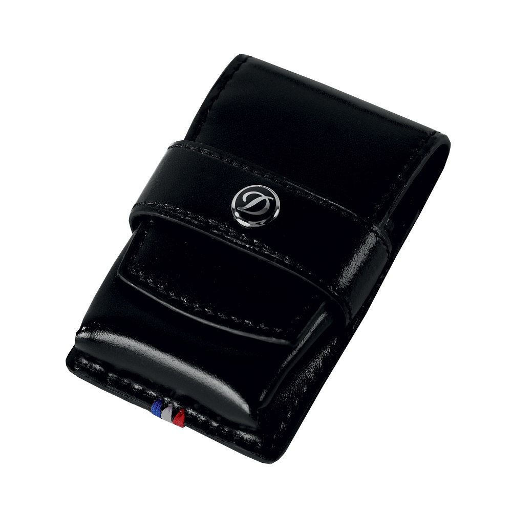 ST Dupont Line D Leather Lighter Case Black