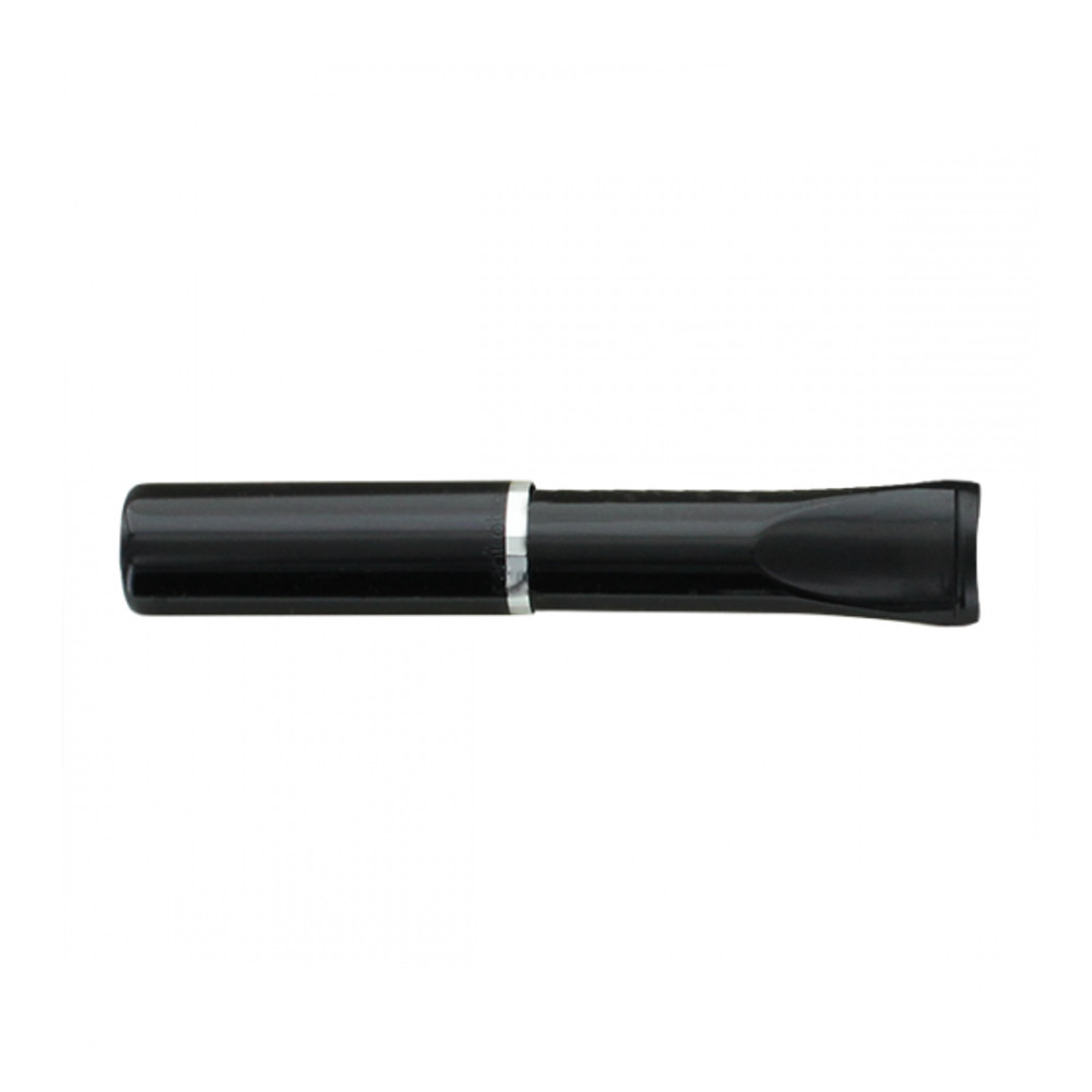 Denicotea Ejector Cigarette Holder Black & Thin Silver Band