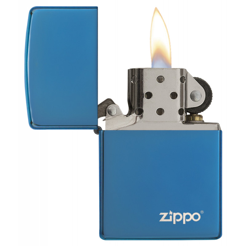 Zippo High Polish Blue Sapphire with Zippo Logo Windproof Lighter