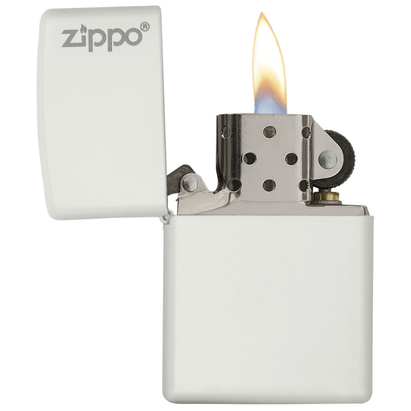 Zippo White Matte with Zippo Logo Windproof Lighter
