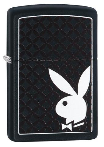 Zippo - Black Matte Playboy Bunny & Border - Windproof Lighter