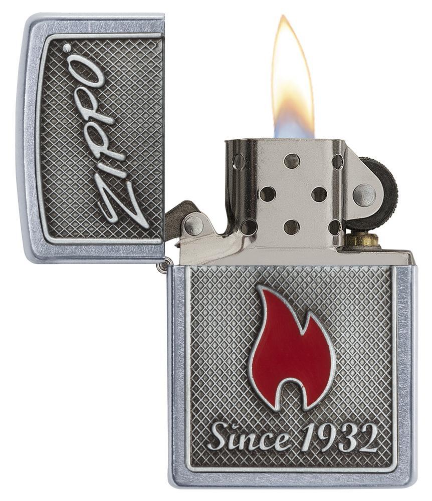 thumbnail image 2 of Genuine Zippo Windproof Lighter - Viking Street Chrome Classic Case, 2010s USA Made 2 of 3