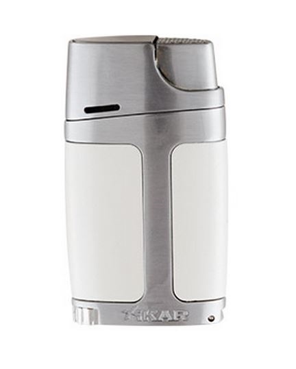 Xikar Element ELX Twin Jet Lighter with Punch Cutter - Pearl White