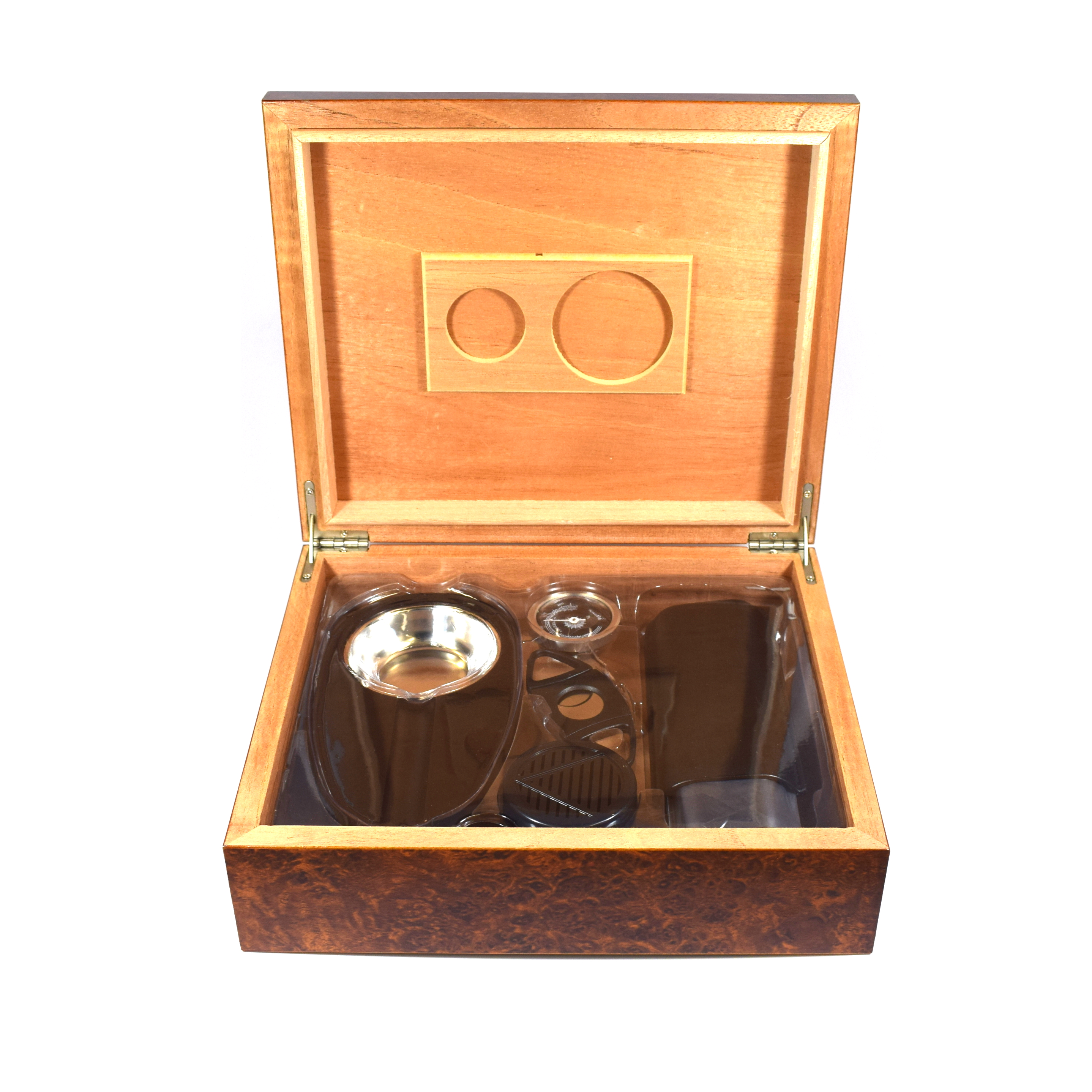 apt spiller orm Humidor Starter Kit - Burl Humidor + Cigar Accessories