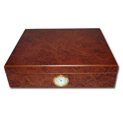 Classic - Dark Burl - Desk Top Humidor - 20 Cigars Capacity