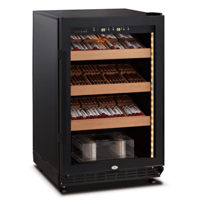 Swisscave Cigar Black Humidor 600 Capacity
