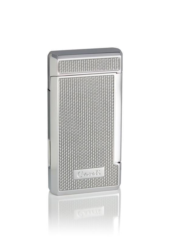 Caseti Twin Jet Lighter - Silver Carbon Fibre Effect (End of Line)