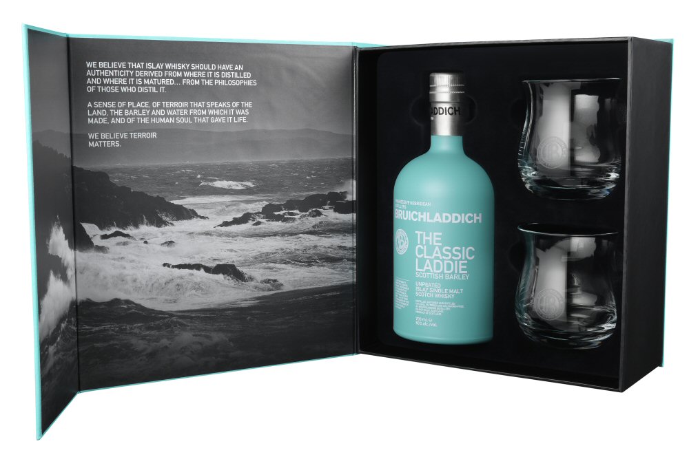 Bruichladdich Classic Laddie Gift Pack - 70cl Bottle with 2 Glasses