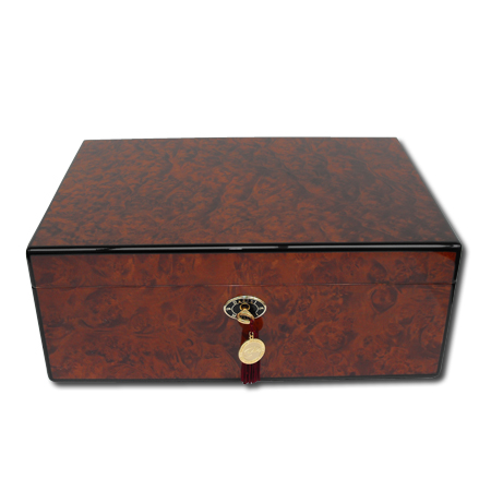 Daniel Marshall Large Burl Humidor - 125 Cigar Capacity