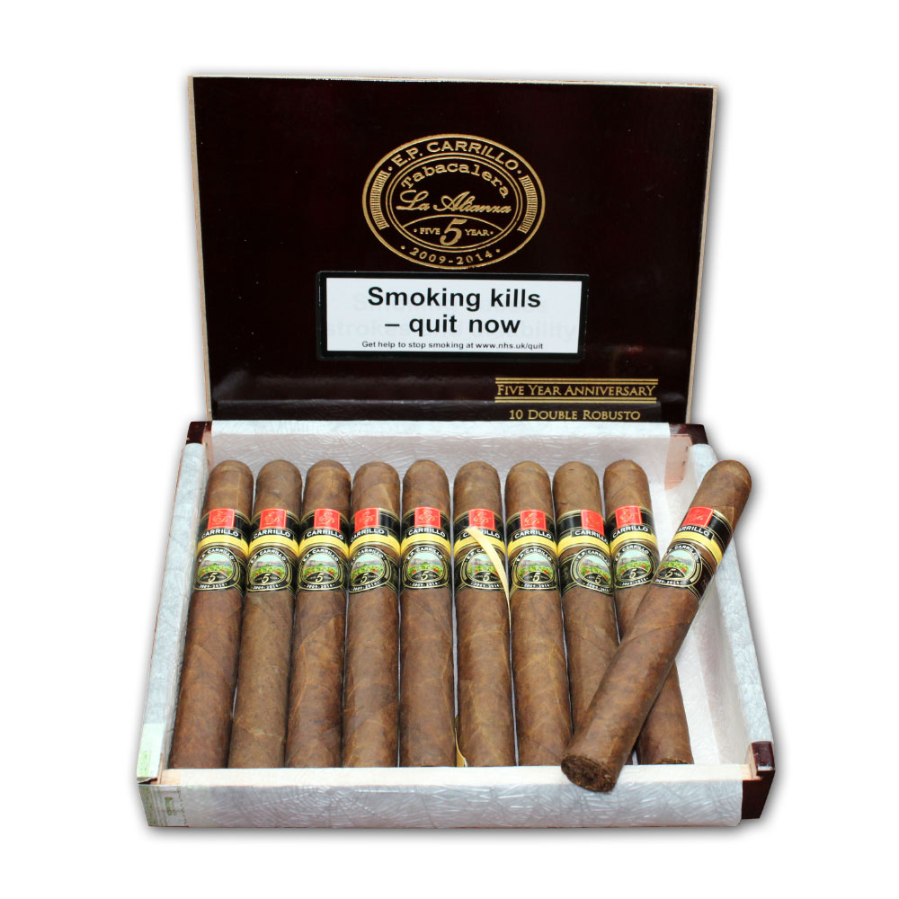 E.P Carrillo 5 Year Anniversary Double Robusto Cigar Box of 10