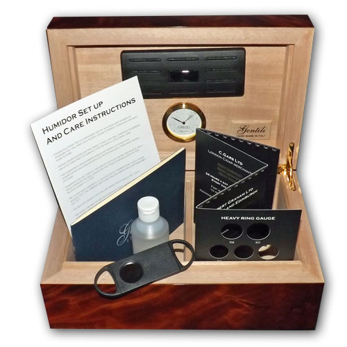 Gentili Classic Mahogany Humidor 35 Cigar Capacity