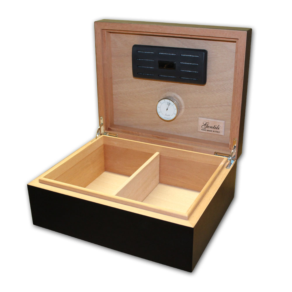 Gentili Giovani Cigar Humidor Matt Black 50 Capacity
