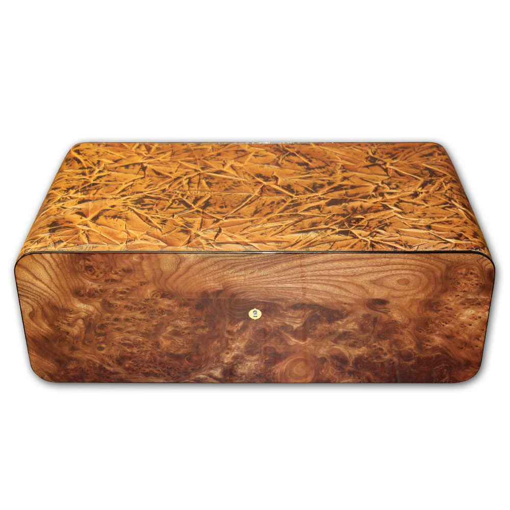 Gentili Briar Wood Olmo Tobacco Leaves Cigar Humidor 150 cigars