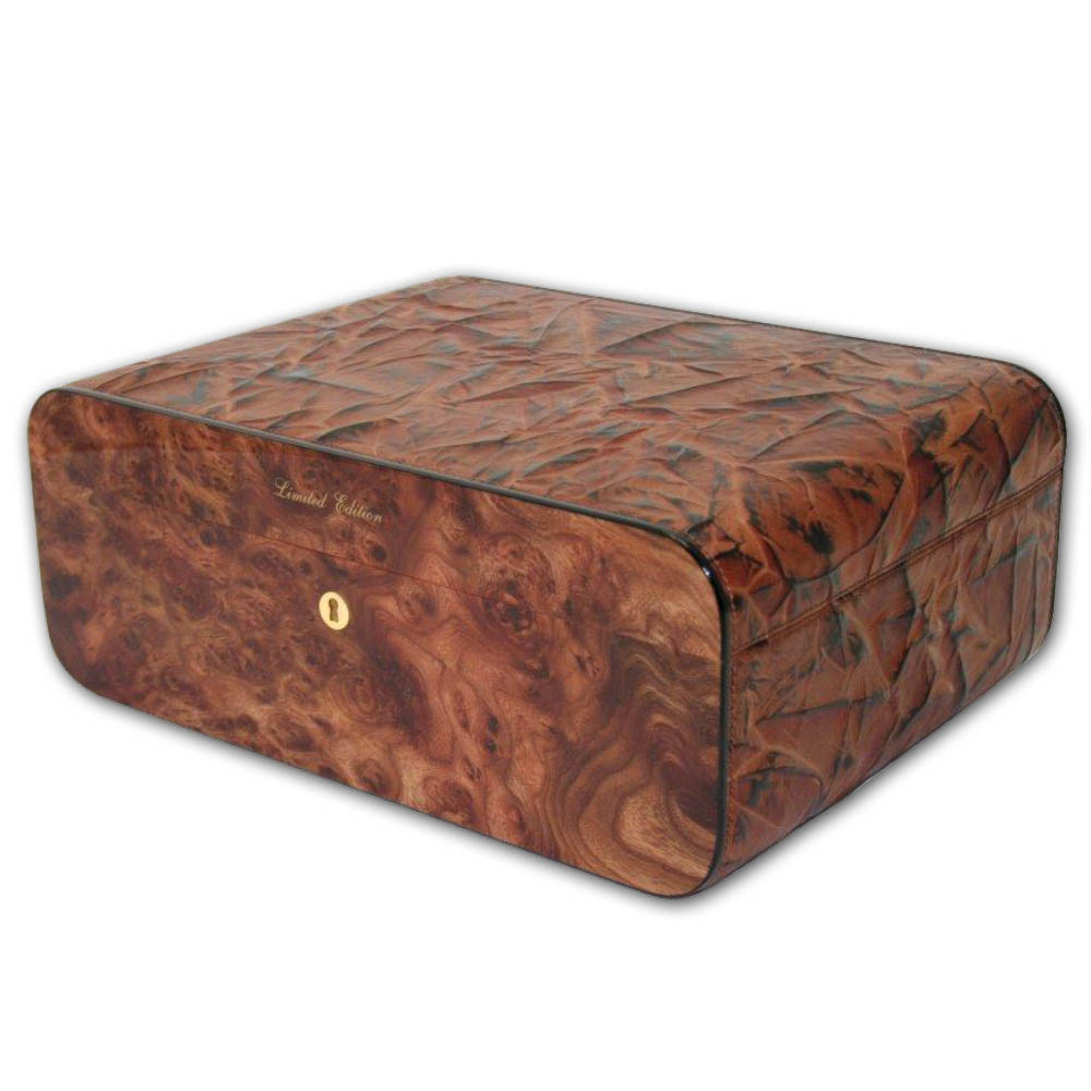 Gentili Cigar Humidor Olmo with Leather Tobacco Leaf 75 cigars capacity
