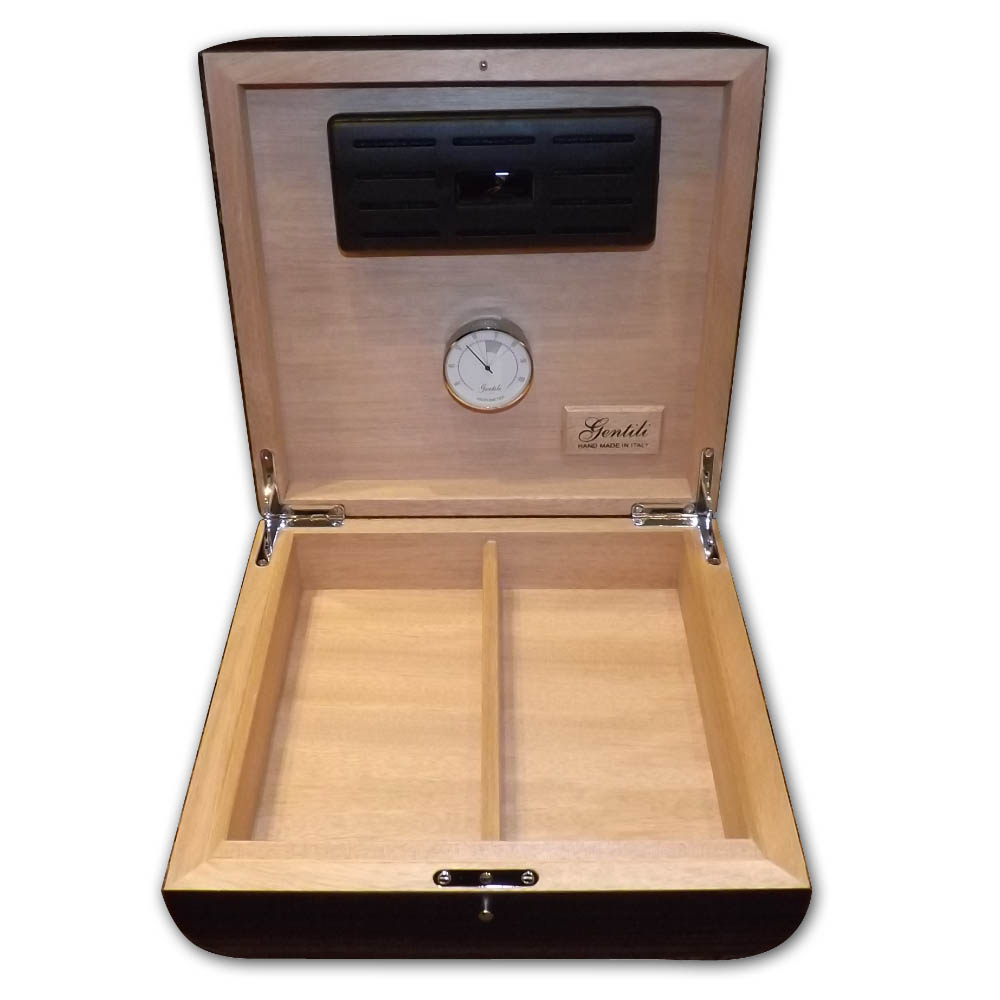 Gentili Ebony Makassar Brown Iguana Finish Cigar Humidor 20 cigars