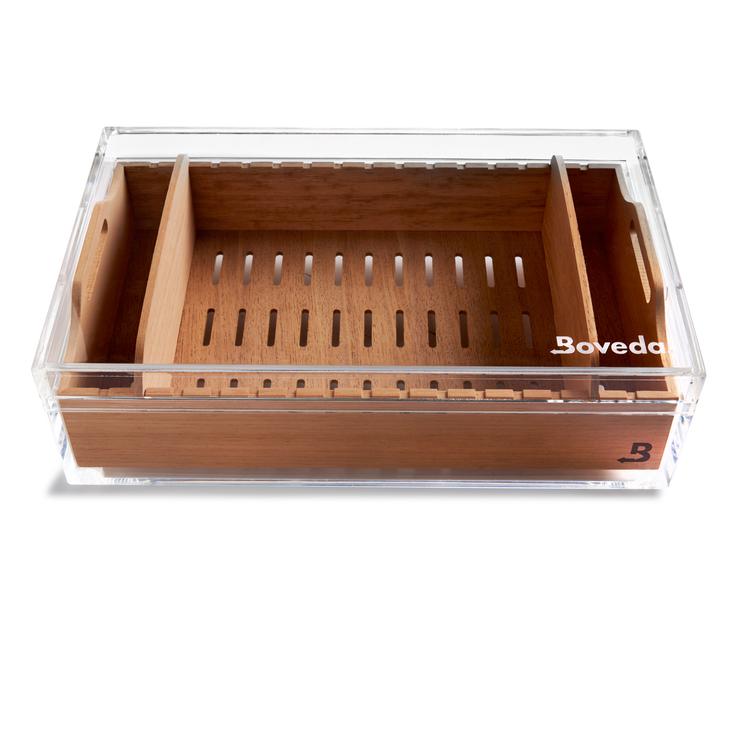 Boveda Large Acrylic & Cedar Humidor 75 Cigar Capacity
