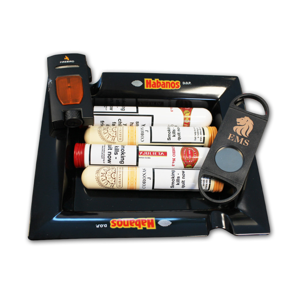 Habanos Havana Hamper - 4 Cigars, Lighter and Ashtray Gift Set