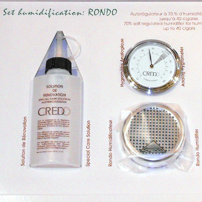 Credo Rondo Humidification Set - Chrome - up to 40 Cigar Capacity