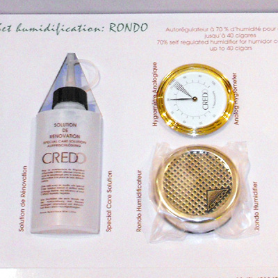 Credo Rondo Humidification Set - Gold - up to 40 Cigar Capacity