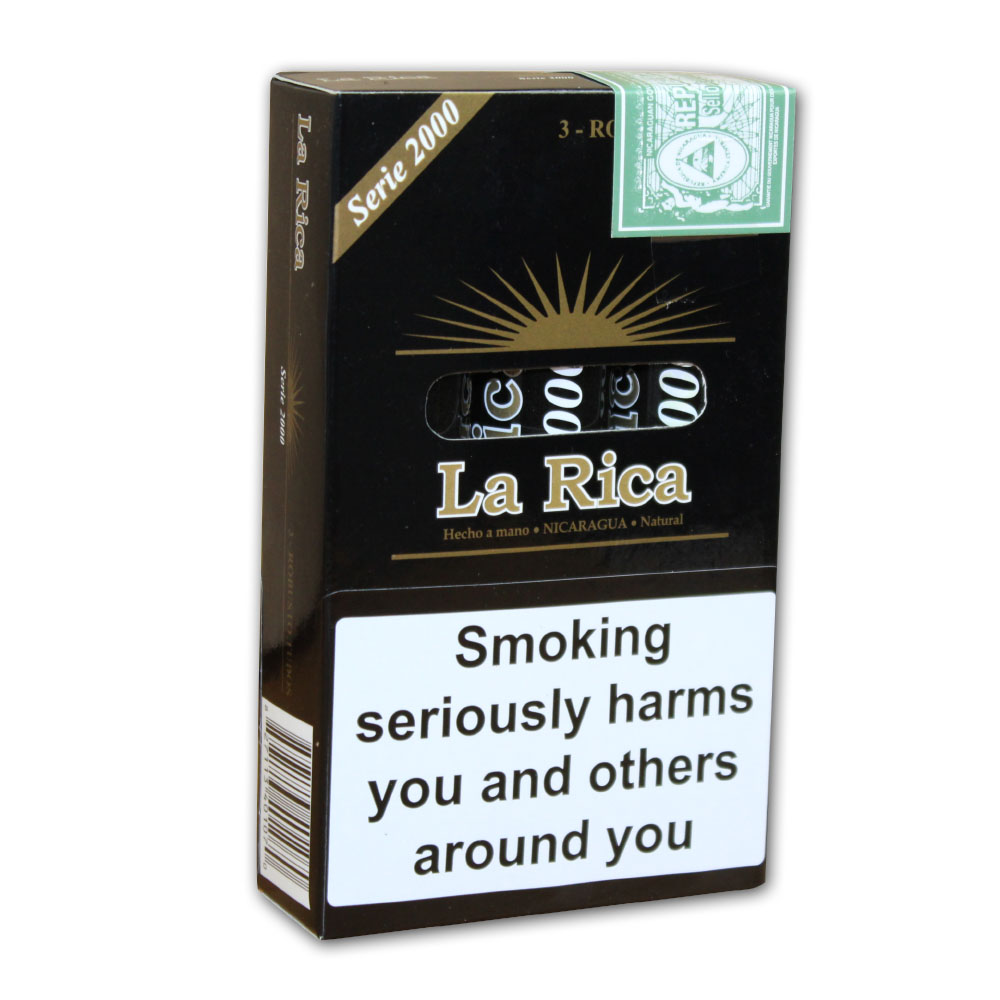 La Rica Serie 2000 - Natural Robusto Tubed Cigar - Pack of 3