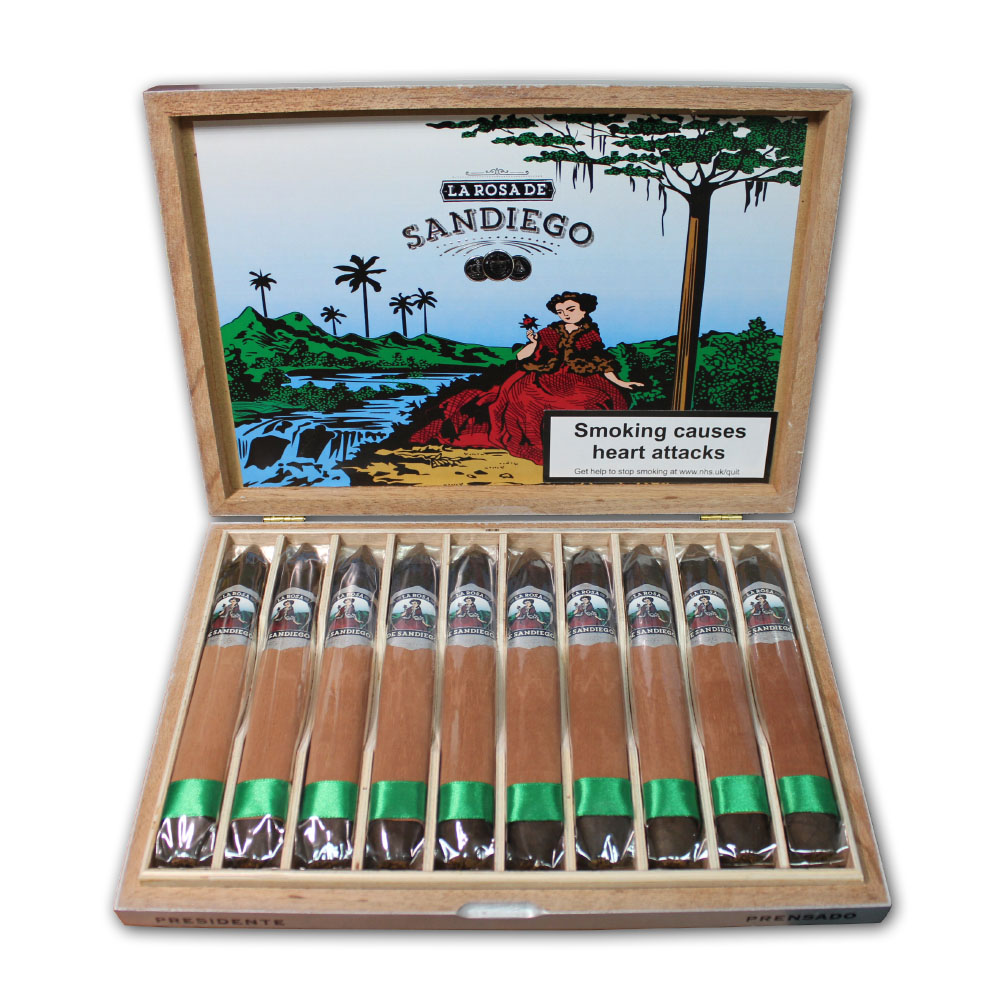 La Rosa de Sandiego Presidente Maduro Cigar Box of 10