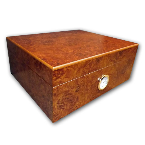 SLIGHT SECONDS - Oxford Dark Burl Cigar Humidor - 40 Cigars Capacity