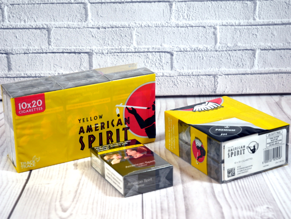 American Spirit Yellow Kingsize - 10 Packs of 20 cigarettes (200)