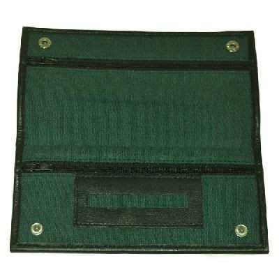 Green Canvas Wallet With Rubber Lining And Paper Holder