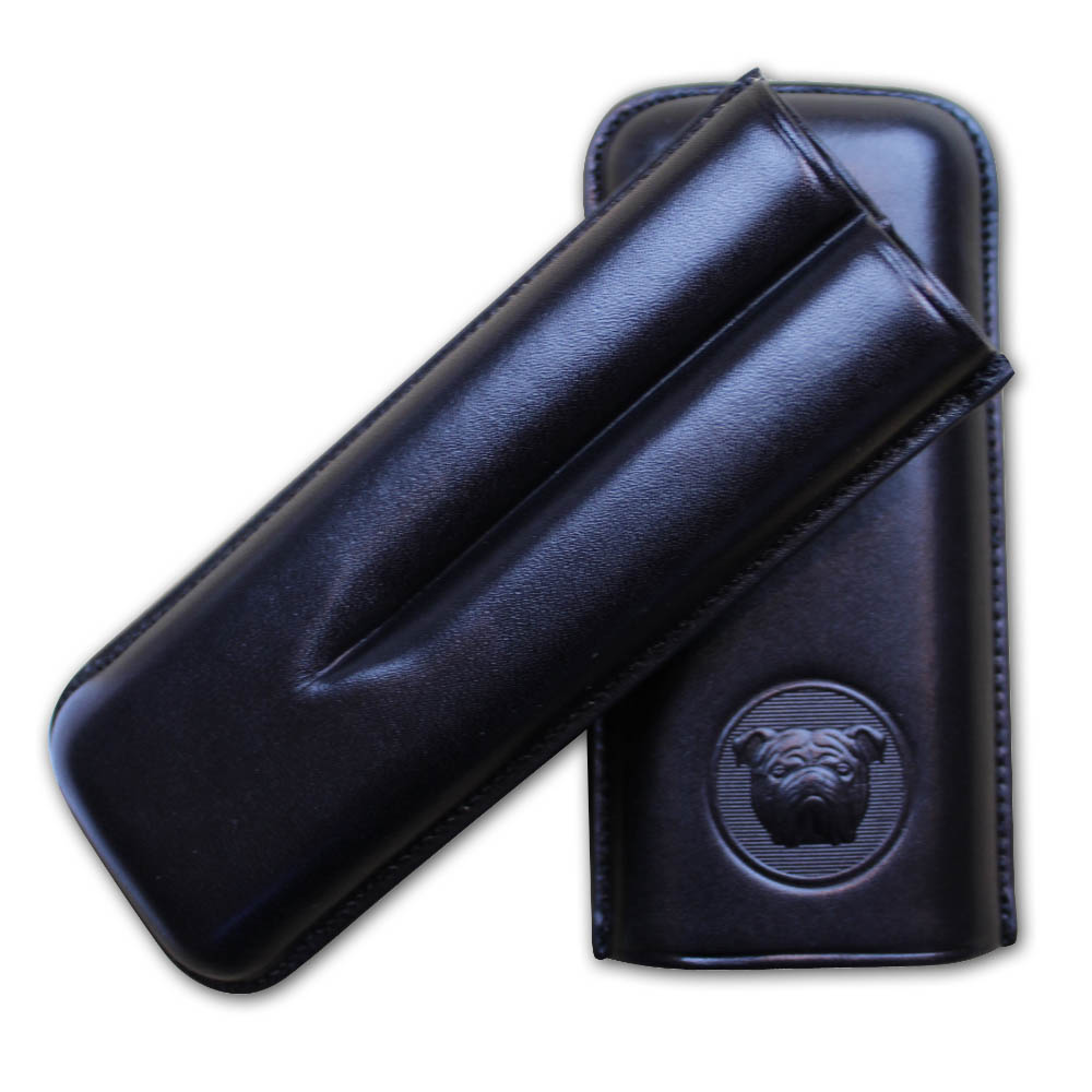 Dunhill Bulldog Cigar Case Corona Extra - Black - Fits 2 Cigars