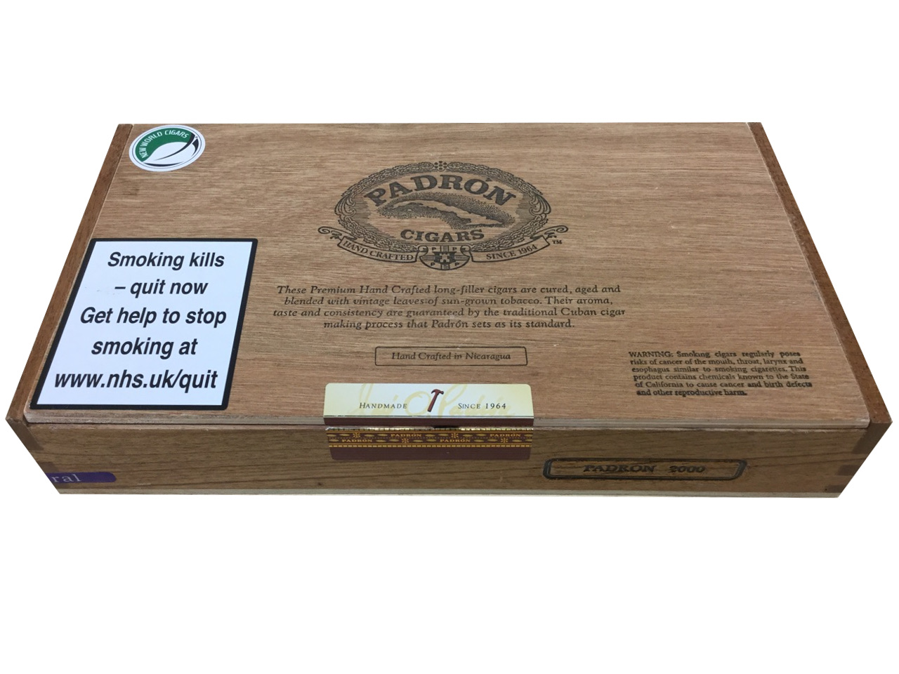 Empty Padron 2000 Natural Cigar Box