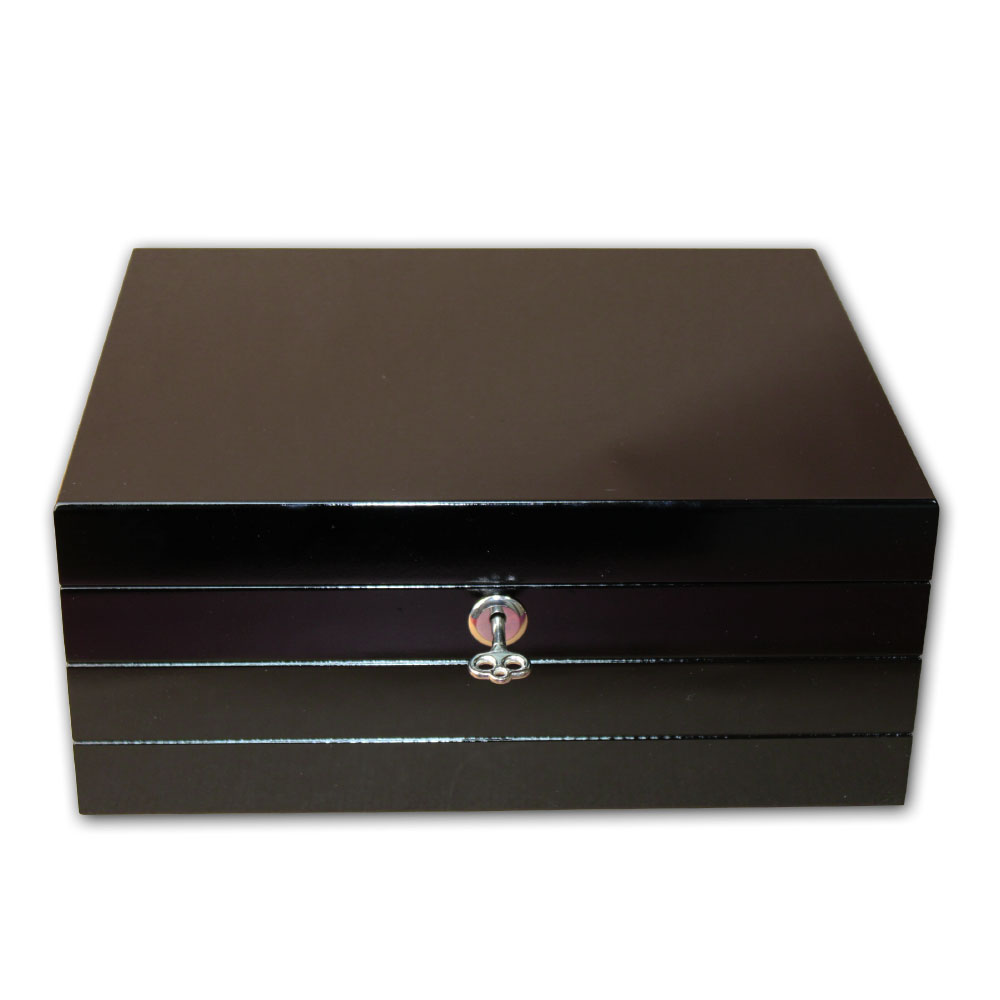 Onyx Cigar Humidor - Black High Gloss Finish - 50 Cigar Capacity